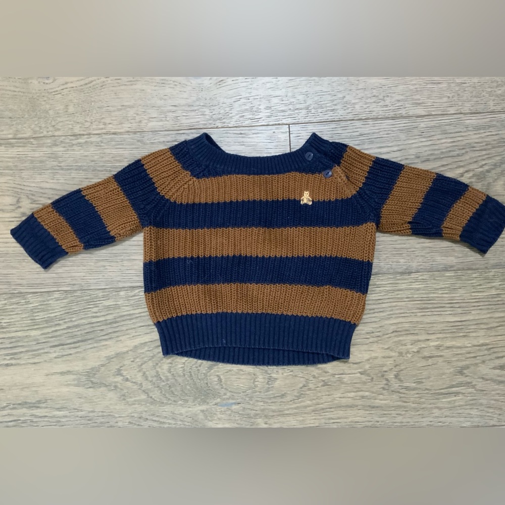 Baby Gap Navy and Brown Sweater Size 3-6 Months.